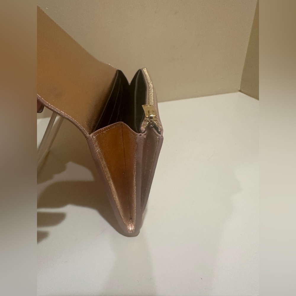Saint Laurent Rose Gold Metallic Continental Wallet - Picture 12 of 14